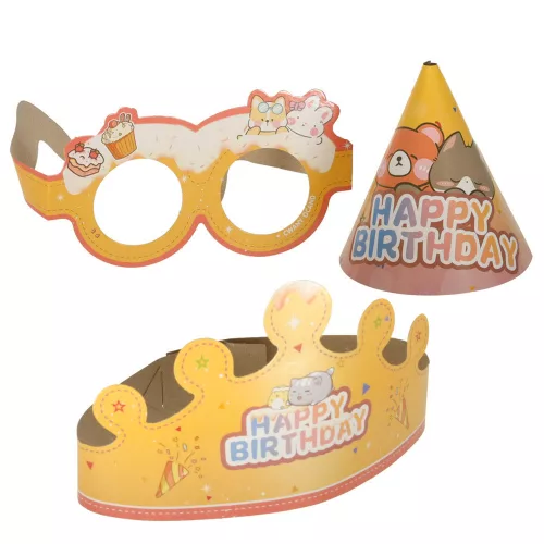 Birthday cake piled for cutting pink