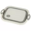 Silicone folding bowl with drain cutting board travel sink drainer