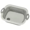 Silicone folding bowl with drain cutting board travel sink drainer