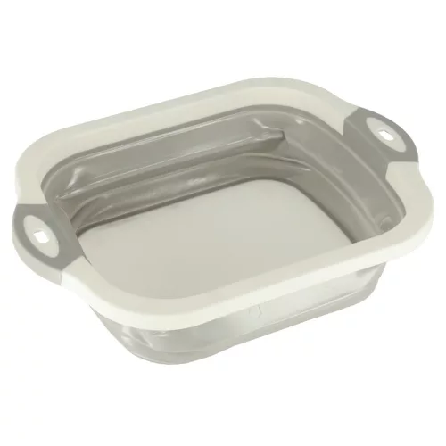 Silicone folding bowl with drain cutting board travel sink drainer