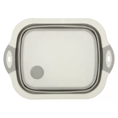 Silicone folding bowl with drain cutting board travel sink drainer