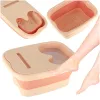 Foot washing massage bowl silicone folding bucket with piping with space for phone