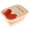 Foot washing massage bowl silicone folding bucket with piping with space for phone