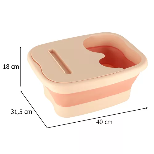 Foot washing massage bowl silicone folding bucket with piping with space for phone