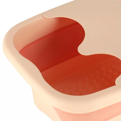 Foot washing massage bowl silicone folding bucket with piping with space for phone