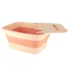 Foot washing massage bowl silicone folding bucket with piping with space for phone
