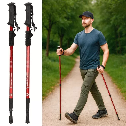 Trekking poles Nordic walking poles foldable black