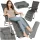 Garden folding lounger with cushion grey