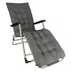Garden folding lounger with cushion grey