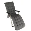 Garden folding lounger with cushion grey