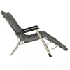 Garden folding lounger with cushion grey