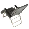 Garden folding lounger with cushion grey