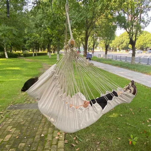 Hammock Brazilian chair with footrest 130cm beige