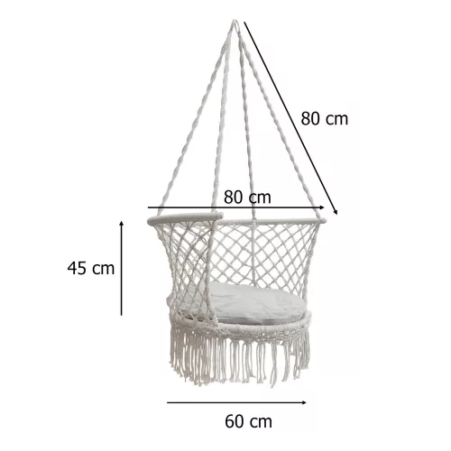 Stork's nest swing 60x80x120cm grey