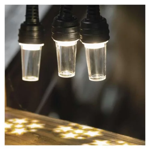 LED fényfüzér – 10x party égő átlátszó, 4,5 m, kültéri és beltéri, hideg fehér