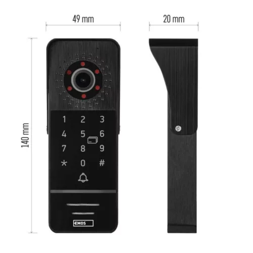 EMOS Ajtóra szerelhető színes kameraegység monitorokhoz és videó kaputelefonokhoz EM-10AHD