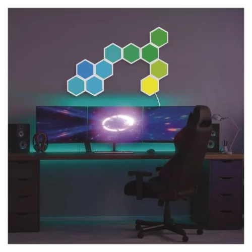 GoSmart LED-es lámpatest Hexagon, kiegészítő készlet,3 rész, 1,8 W, RGBIC dimmelhető, WiFi