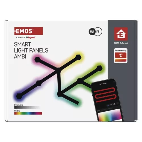 GoSmart LED-es lámpatest Lines fekete, 9 részből álló, 34 W, RGBIC dimmelhető, WiFi