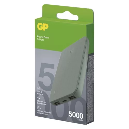 GP Powerbank B+ Series, 5 000 mAh, 12 W, zöldesszürke