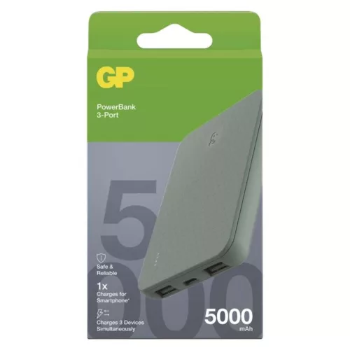 GP Powerbank B+ Series, 5 000 mAh, 12 W, zöldesszürke