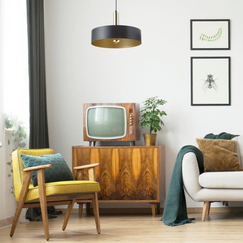 RENDL R13913 GIULIA pendant lamp with lacquered metal frame and textile cable, Led E27 light source, 30 W, 230V