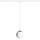 RENDL R13967 LUNA pendant lamp with opal glass light, chrome accessories and transparent cable, 11 W, 230V