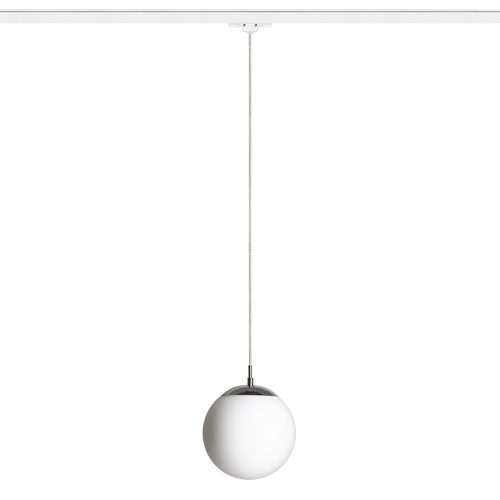 RENDL R13967 LUNA pendant lamp with opal glass light, chrome accessories and transparent cable, 11 W, 230V