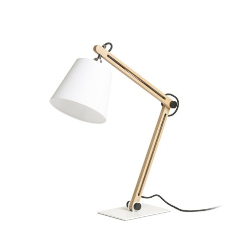 RENDL R14031 NIZZA Table Lamp with Adjustable Wooden Arm Led E14 Bulb, 7 W, 230V