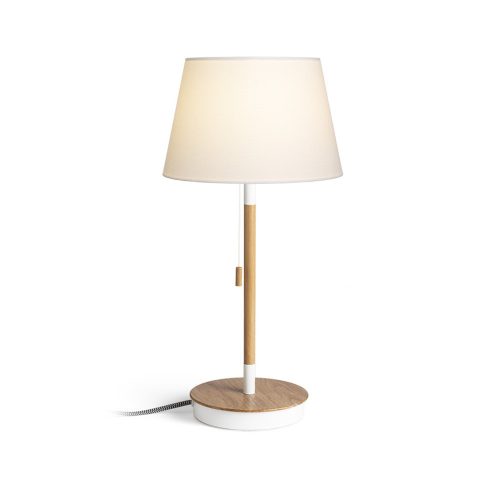 RENDL R14038 KEITH/ALVIS Table lamp with textile lampshade with Usb port and beech wood base, 11 W, 230V
