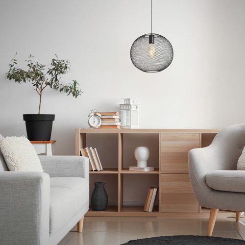 RENDL R14106 COSIR Lamp Fine Metal Punched Lamp Spherical Pendant Lamp for Decorative E27 Led Bulb, 15 W, 230V