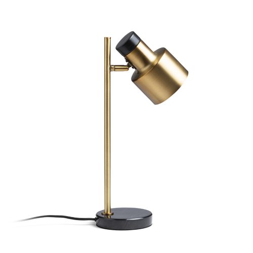 RENDL R14261 DIVINA Brass Table Lamp with Black Marble Finish with E27 Led Light Source, 5 W, 230V