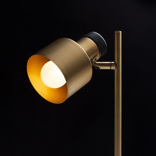 RENDL R14261 DIVINA Brass Table Lamp with Black Marble Finish with E27 Led Light Source, 5 W, 230V
