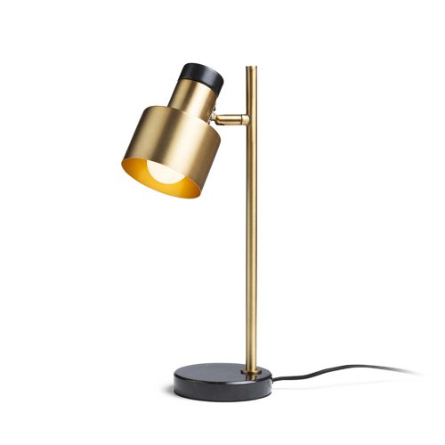 RENDL R14261 DIVINA Brass Table Lamp with Black Marble Finish with E27 Led Light Source, 5 W, 230V