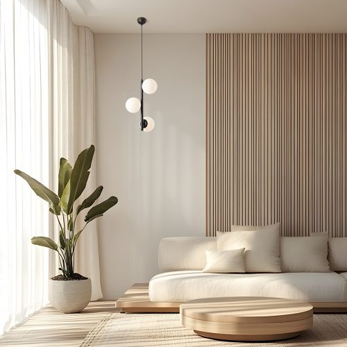 RENDL R14484 ETHERIA Elegant pendant lamp with three opal globes for E27 Led light source, 11 W, 230V