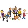 Bending dolls family with baby
