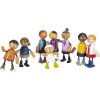 Bending dolls family with baby