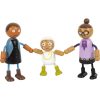 Bending dolls family with baby