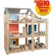 Natural Doll House with Furniture