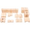 Wooden building blocks natural 50-pack in bag