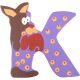 Wooden Letter Animals K