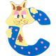 Wooden Letter Animals C