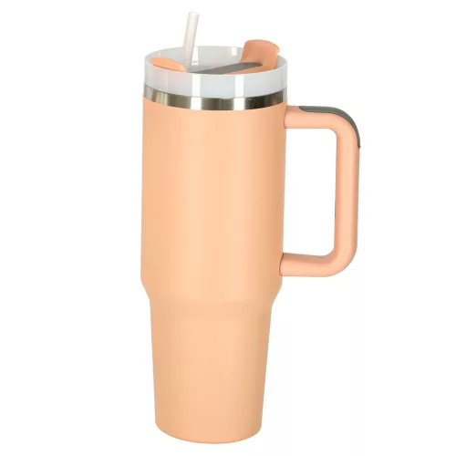 Thermal mug with handle thermos 1200ml powder pink