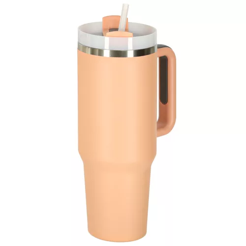 Thermal mug with handle thermos 1200ml powder pink
