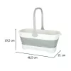 Silicone folding bucket rectangular bowl with handle