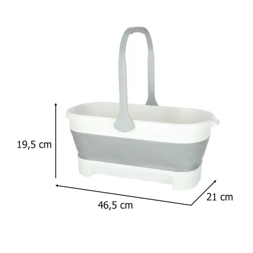 Silicone folding bucket rectangular bowl with handle