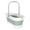 Silicone folding bucket rectangular bowl with handle