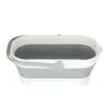 Silicone folding bucket rectangular bowl with handle