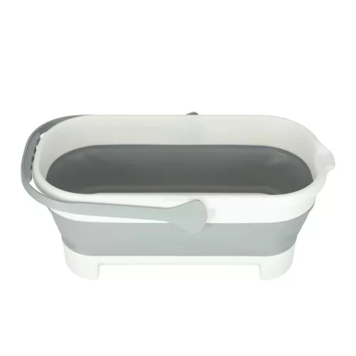 Silicone folding bucket rectangular bowl with handle