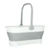 Silicone folding bucket rectangular bowl with handle