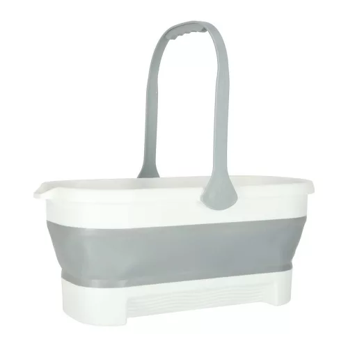 Silicone folding bucket rectangular bowl with handle